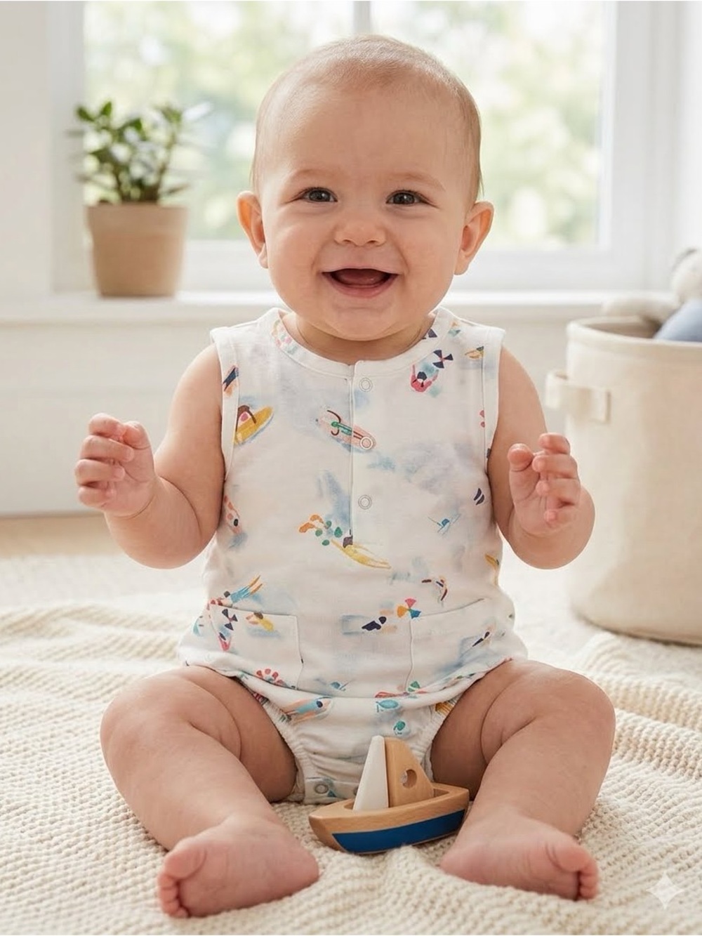 PEHR Sleeveless Organic Cotton Bodysuit, 6-12m